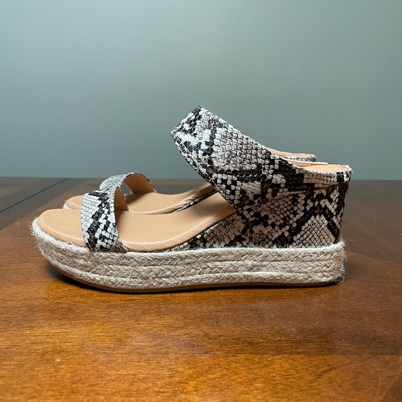 Snakeskin Slip-on Espadrille Wedges - Picture 5 of 9